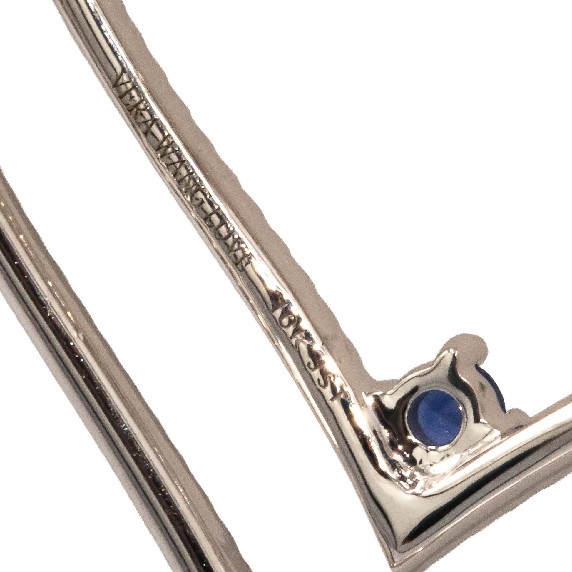 Vera Wang Collection 10K White Gold Diamond & Sapphire Double Heart Necklace