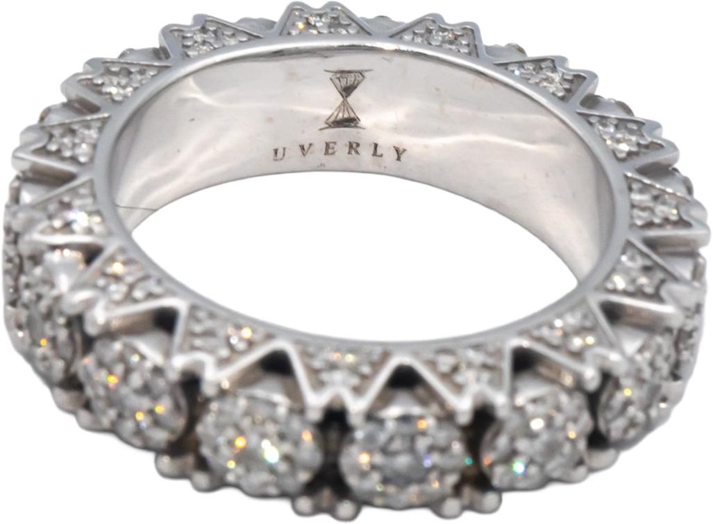 14k White Gold Round Diamond Eternity Band Ring 1.25CT Size 10.75