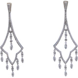 14k White Gold Round Diamond Chandelier Drop Dangle Earrings 0.50CT