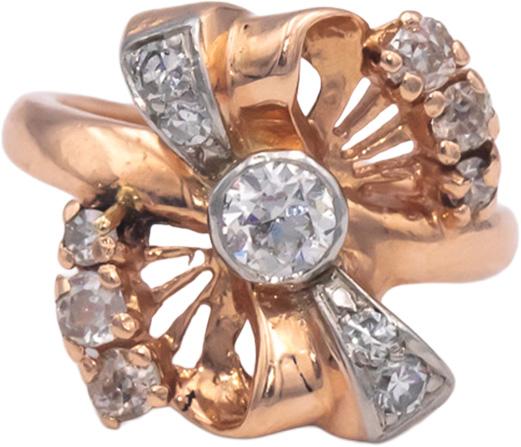 Retro Vintage 14k Rose Gold 0.75CT VS Diamond Ring Size 5.75
