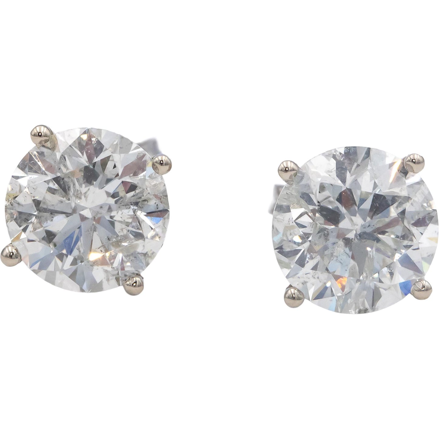 Round Cut Diamond 14k White Gold Jewelry Stud Earrings 6.19CT