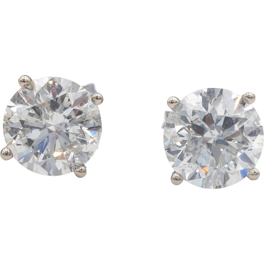 Round Cut Diamond 14k White Gold Jewelry Stud Earrings 6.19CT