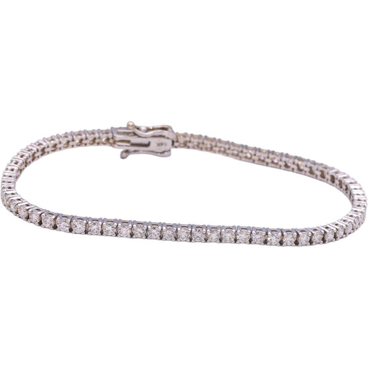 14k White Gold Jewelry Round Diamond Tennis Bracelet 3.43CT