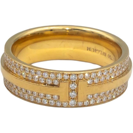 TIFFANY & CO. 18k Gold 0.57CT Diamond T Wide Pave Ring Size 6 w/ Box $10,500