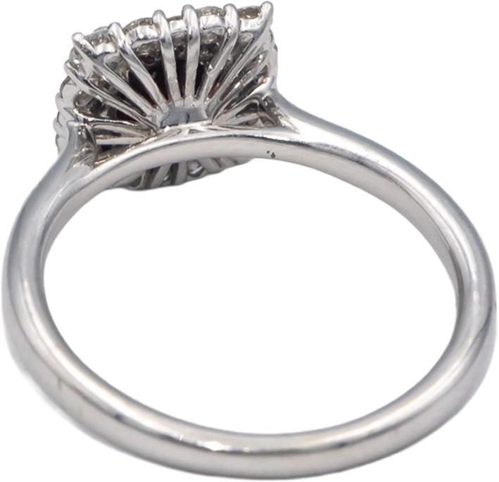 14k White Gold 1.28CT Round Cut Diamond and Garnet Halo Ring Size 6