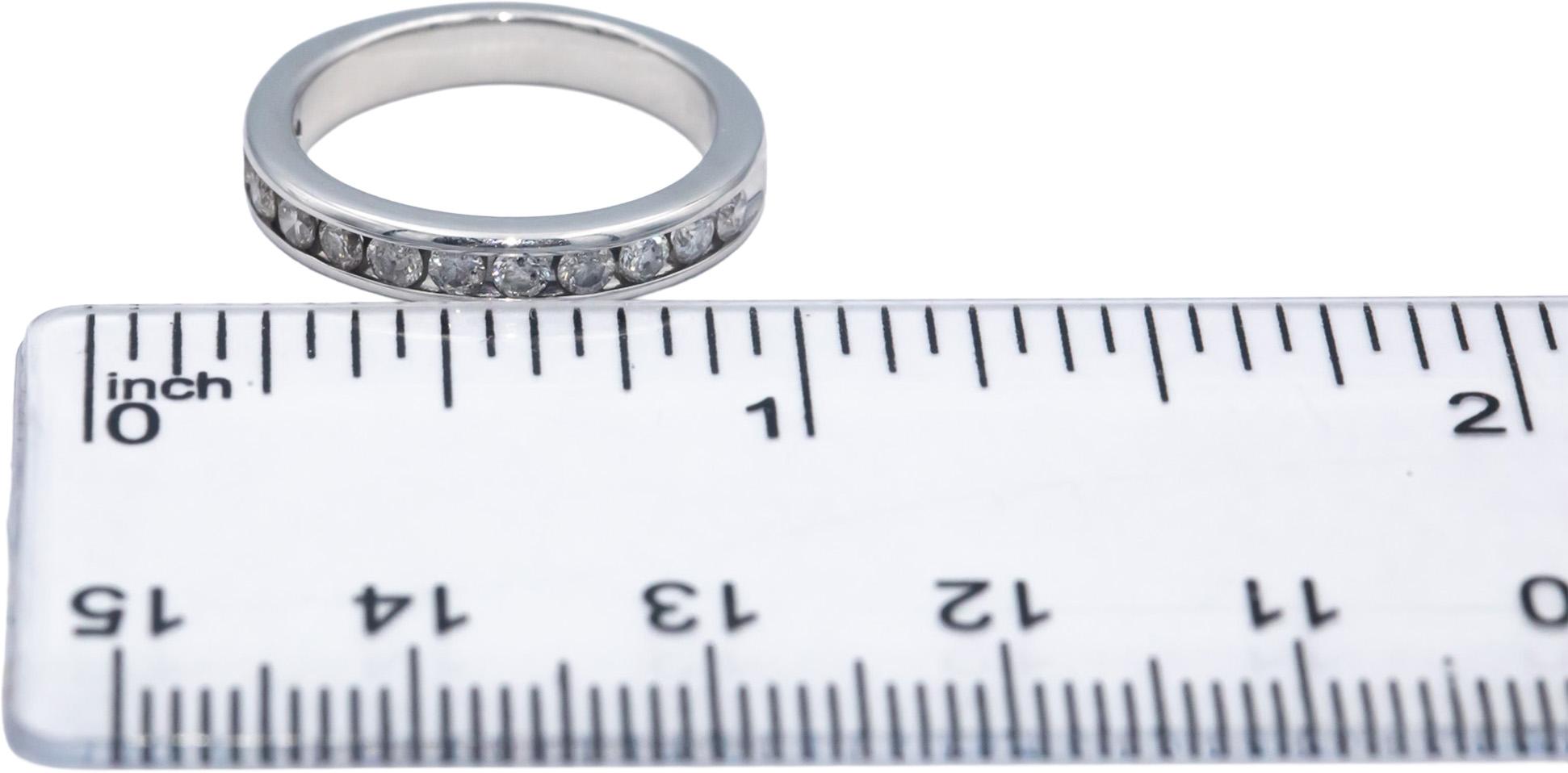 14k White Gold 0.45CT Round Cut Diamond Band Ring Size 4.75