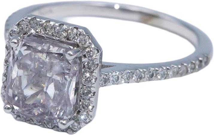 14k White Gold 2.70CT Diamond Engagement Ring w/ 2.20CT Center Size 7