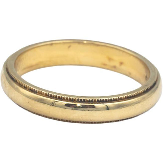 TIFFANY & CO. 18k Yellow Gold Milgrain Edge Men's Wedding Band Ring Size 9.75