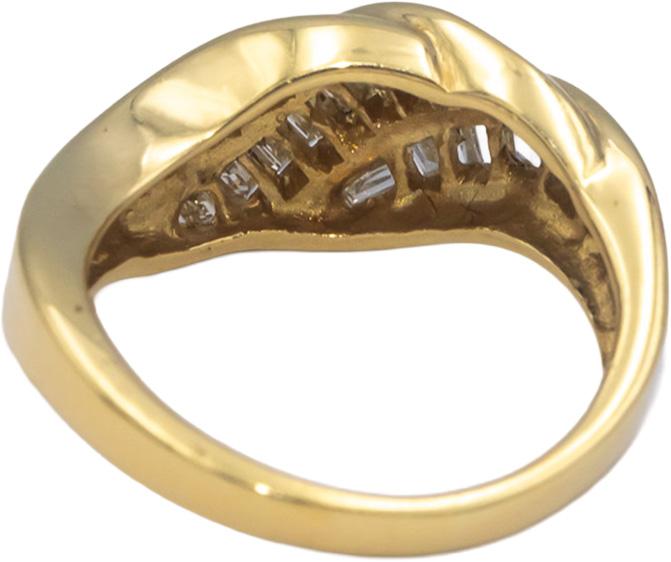 Estate 18k Yellow Gold 1.0CT VS Baguette Cut Diamond Cocktail Ring Size 5.5