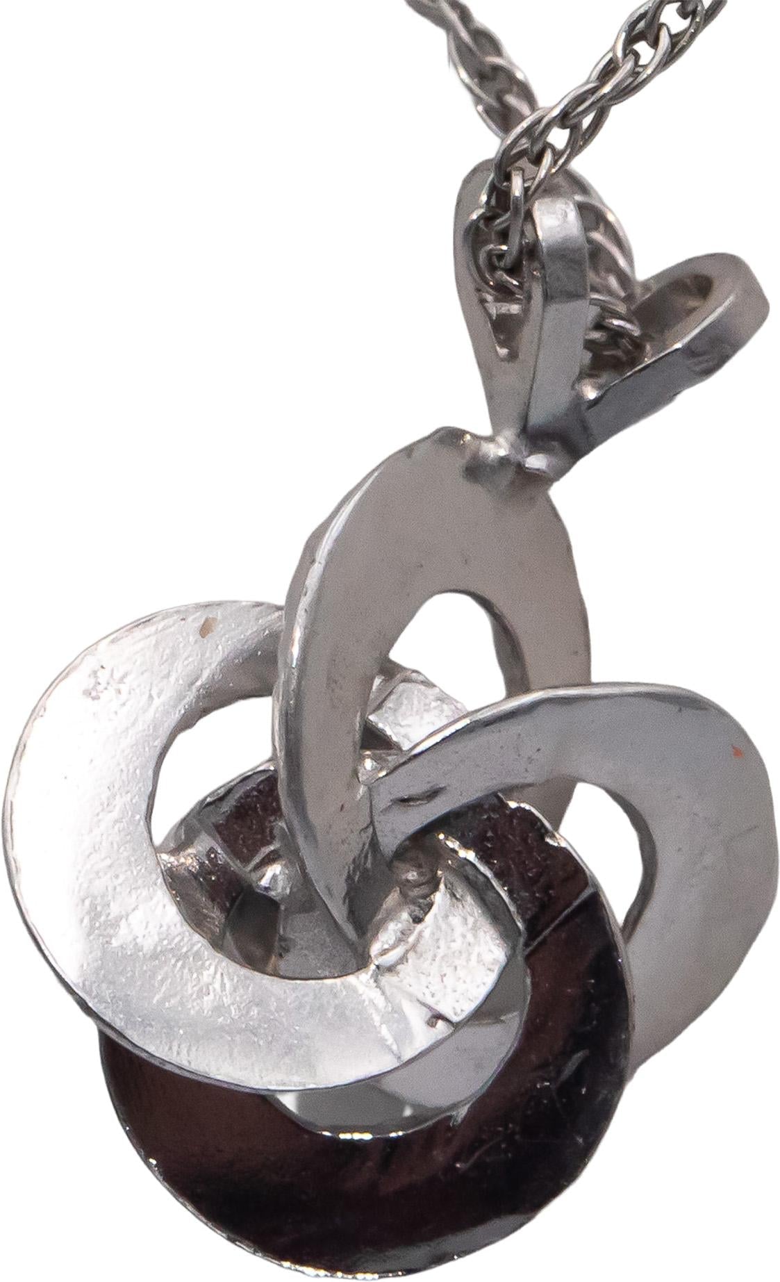 14k White Gold 0.15CT VS Round Cut Diamond Solitaire Pendant Necklace