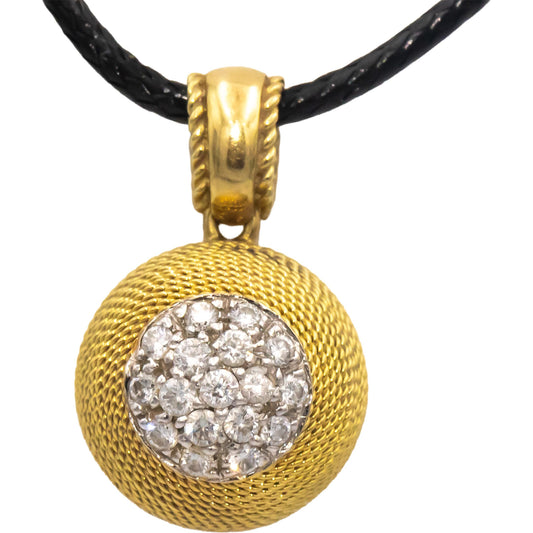 Diamond 18k Yellow Gold Jewelry VS Round Cut Cluster Pendant Necklace 0.25CT