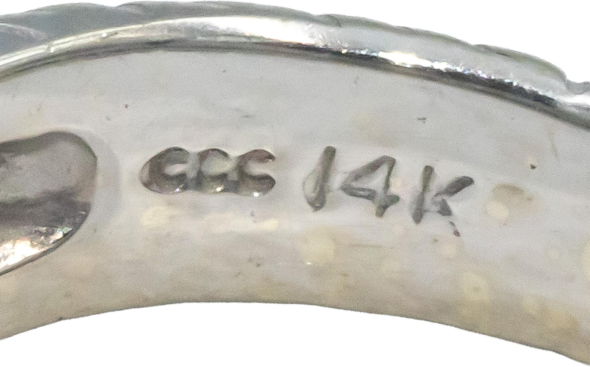 14k White Gold VS Diamond Channel Set Filigree Wedding Ring 0.47CT Size 5.5