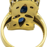 18k Yellow Gold VS Diamond & Sapphire Cocktail Ring 8.65CT Size 7.5