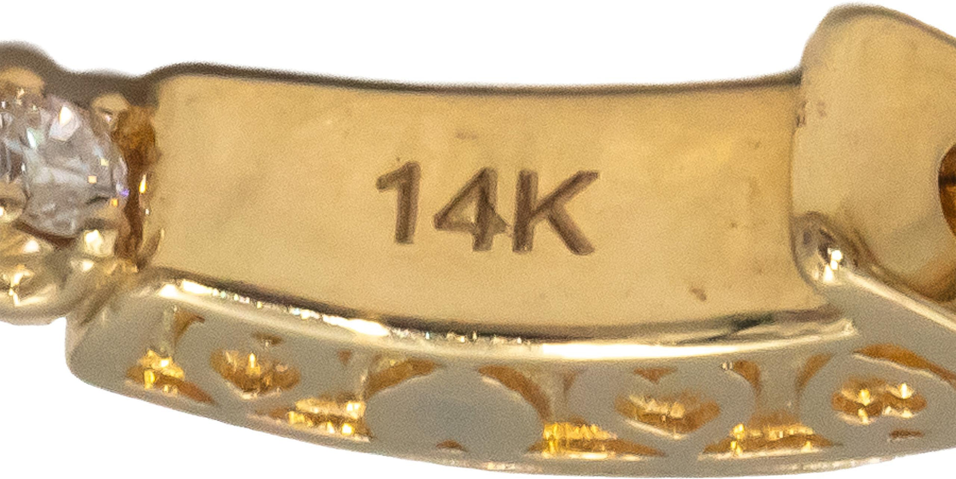 14k Yellow Gold VS Round Diamond Inside Out Hoop Earrings 1.0CT