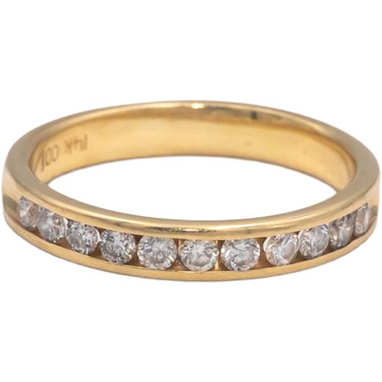 14k Yellow Gold Round Diamond Channel Set Band Ring 0.50CT Size 8.5