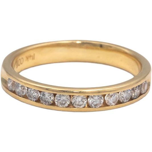 14k Yellow Gold Round Diamond Channel Set Band Ring 0.50CT Size 8.5