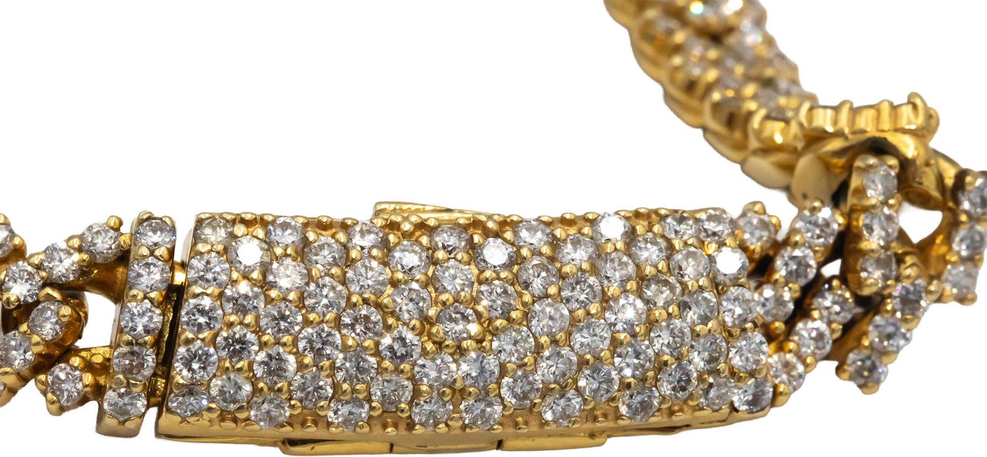 14k Yellow Gold Round Diamond Iced Out Cuban Choker Necklace Chain 13.65CT