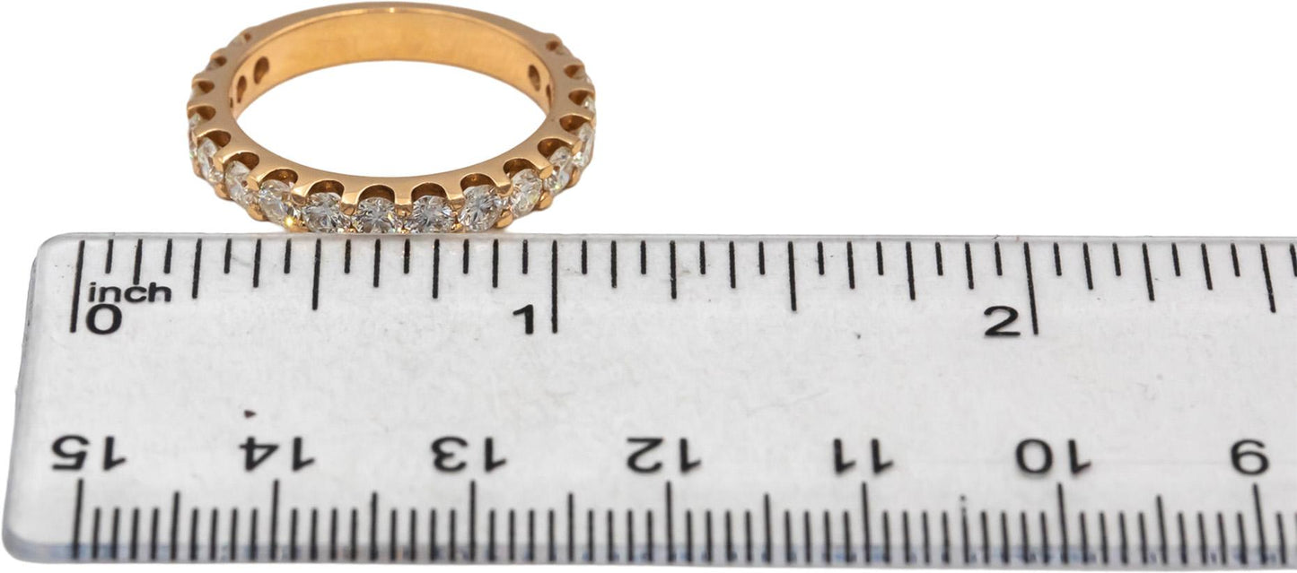 18k Yellow Gold VS Round Diamond Half Eternity Band Ring 1.50CT Size 7.5