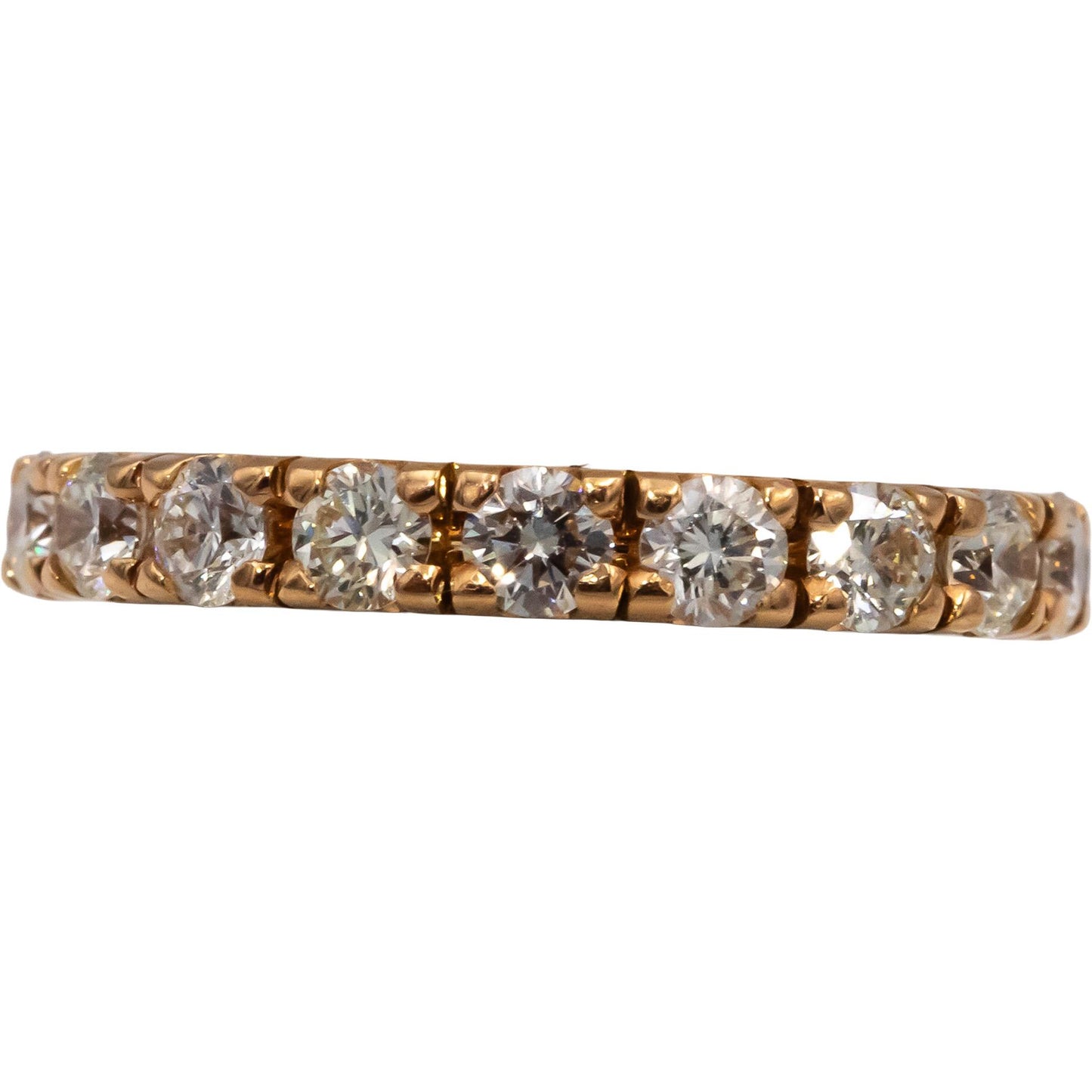 18k Rose Gold VS Round Diamond Half Eternity Band Ring 1.05CT Size 6.25