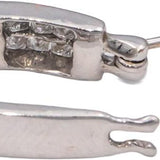 14k White Gold Princess Cut Invisible Set Huggie Hoop Earrings 0.50CT