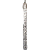 14k White Gold VS Round Diamond Inside Out Oval Hoop Earrings 1.33CT