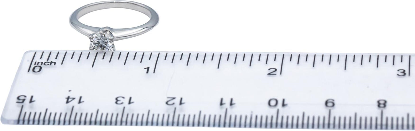 TIFFANY & CO. Platinum VVS1/I Diamond Engagement Ring .47CT w/ Cert & Box $5790