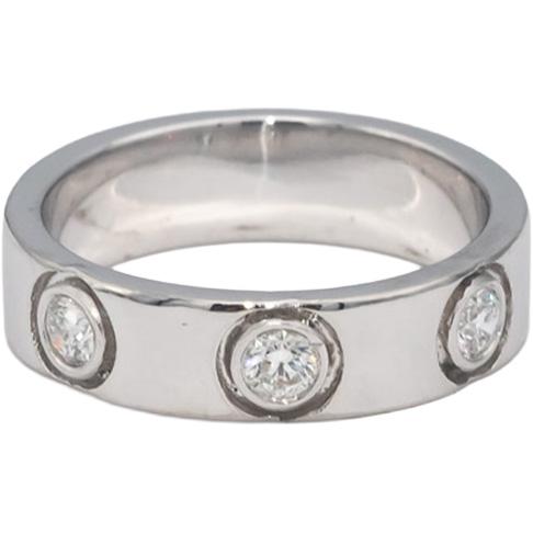 Platinum Round Bezel Set Diamond Men's Wedding Band Ring 0.40CT Size 7.75