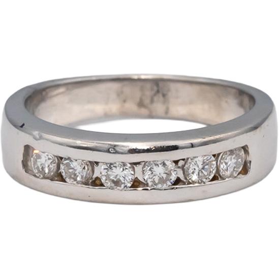 14k White Gold VS Round Channel Set Diamond Band Ring 0.50CT Size 7.25