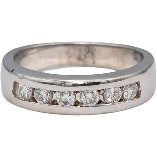 14k White Gold VS Round Channel Set Diamond Band Ring 0.50CT Size 7.25