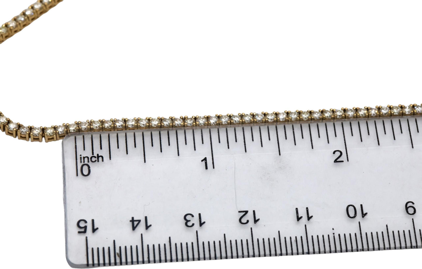 14k Yellow Gold Round Diamond Tennis Necklace 8.16CT