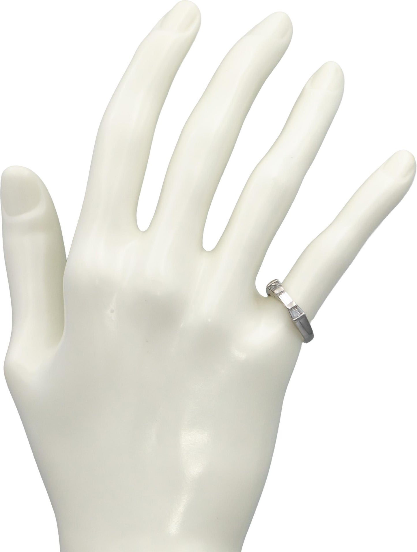 Platinum VS Baguette Cut Diamond Band Ring 0.45CT Size 4.5