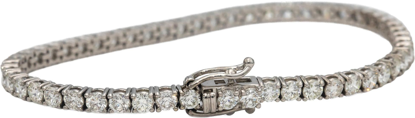 14k White Gold VS Round Diamond Tennis Bracelet 6.46CT