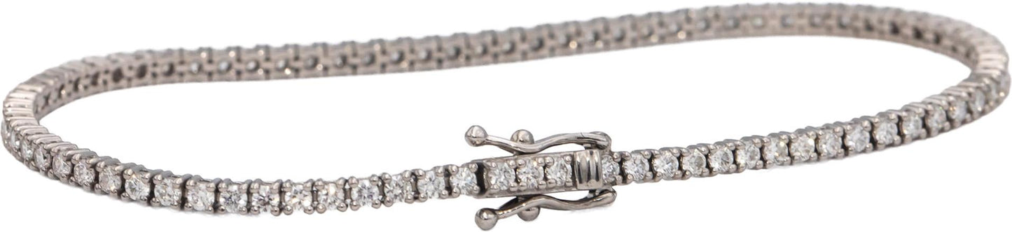 14k White Gold VS Round Diamond Tennis Bracelet 2.10CT