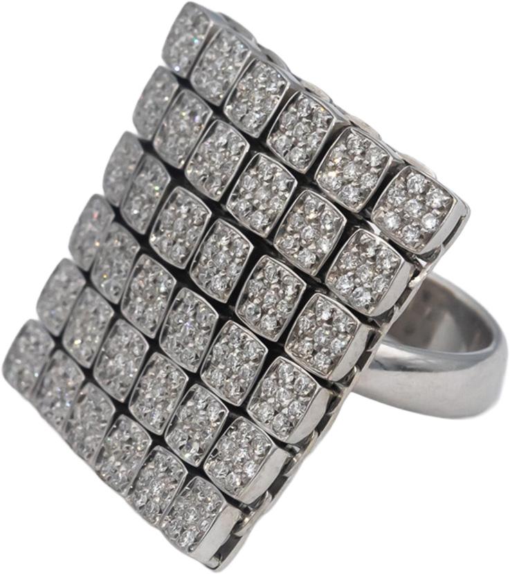 PIERO MILANO 18k White Gold Round Diamond Articulated Ring 1.65CT Size 7