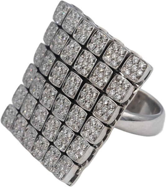 PIERO MILANO 18k White Gold Round Diamond Articulated Ring 1.65CT Size 7