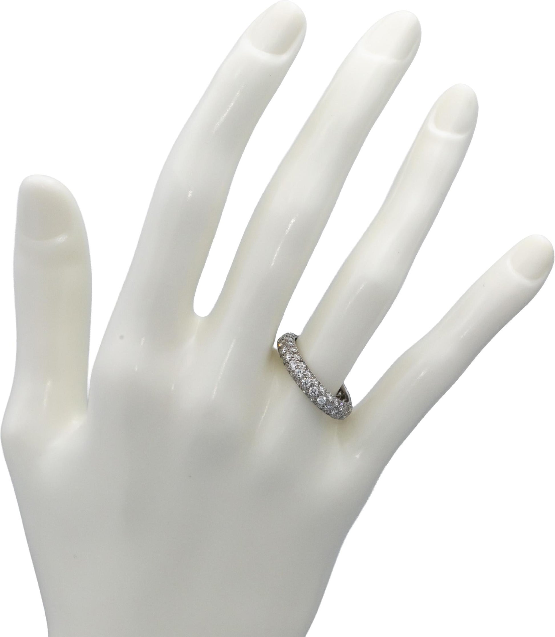 TIFFANY & CO. Platinum VS Round Diamond Eternity Band Ring 2.50CT Size 6.5