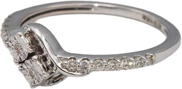 18k White Gold VS Round Diamond Cocktail Ring 0.18CT Size 6.25