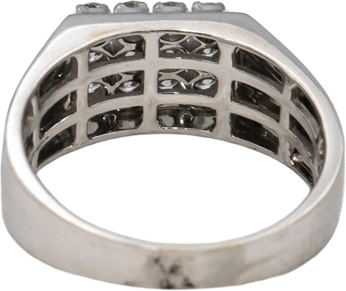 18k White Gold VS Round Diamond Men's Band Ring 0.50CT Size 9