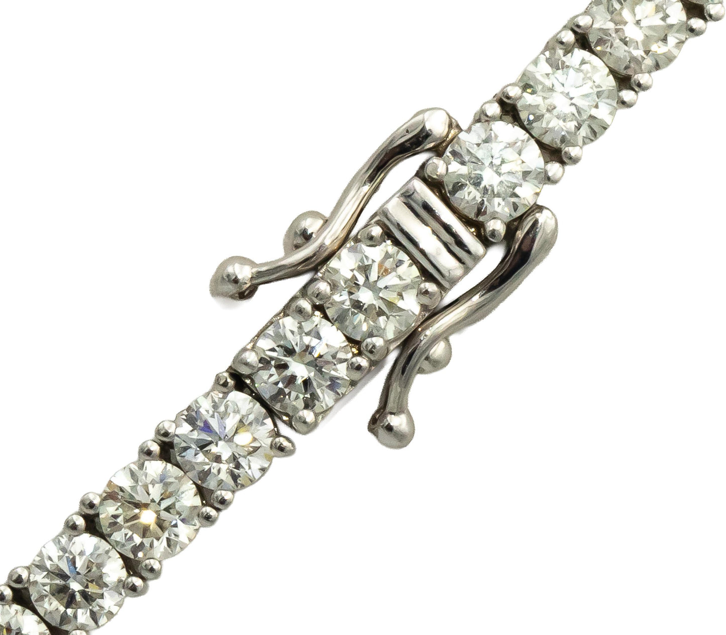 14k White Gold VS Round Diamond Tennis Necklace 22.85CT