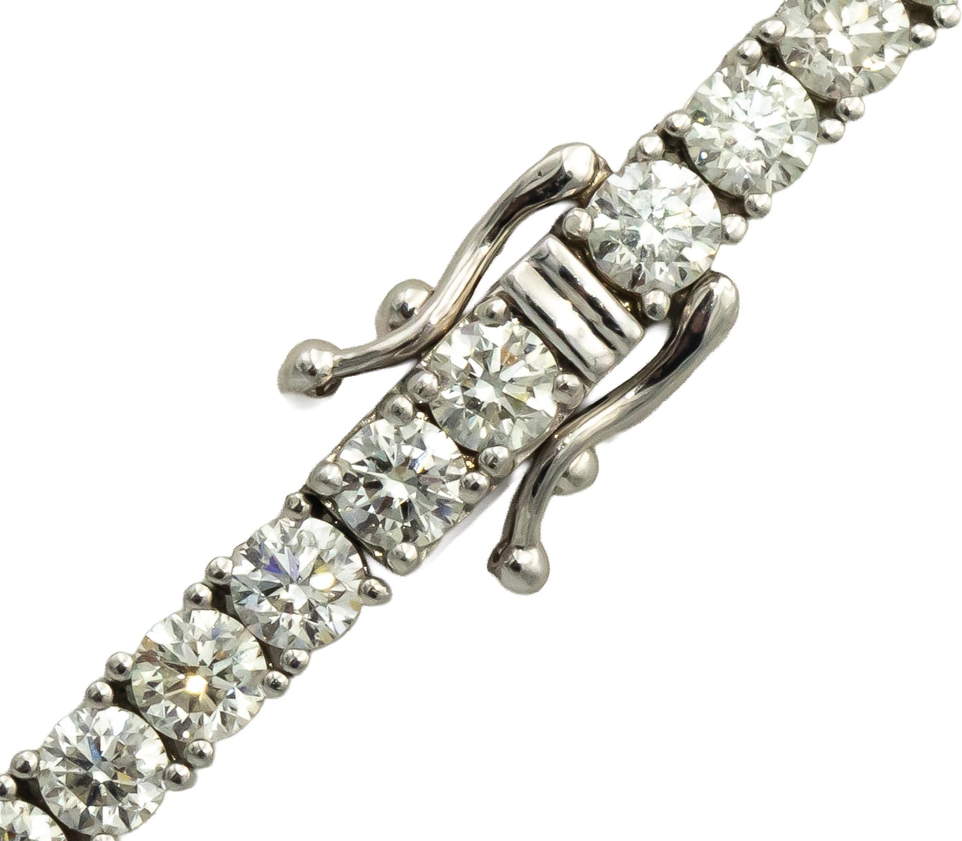 14k White Gold VS Round Diamond Tennis Necklace 22.85CT