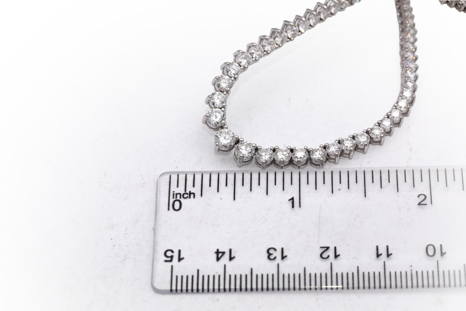14k White Gold Round Diamond Three Prong Riviera Necklace 8.20CT