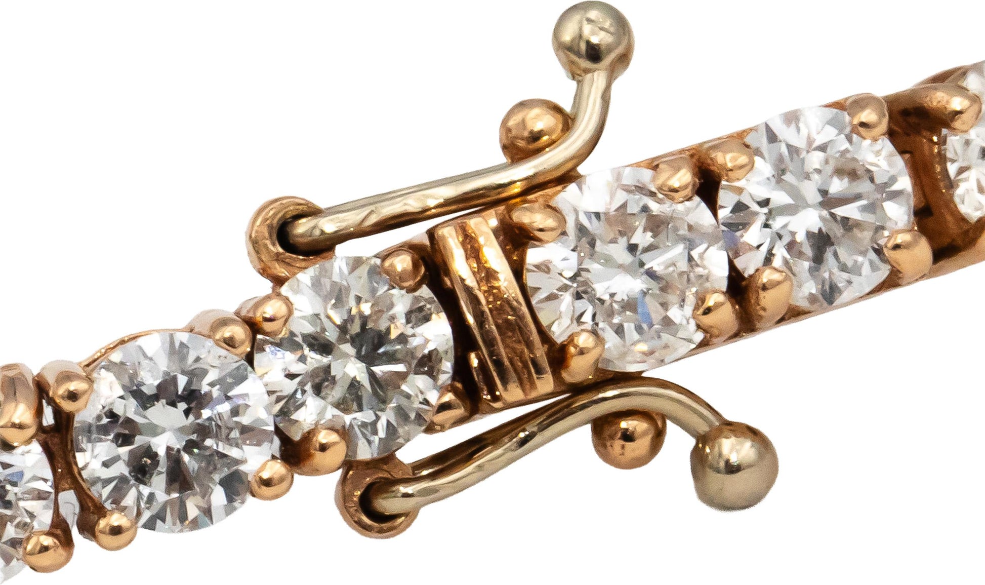 14k Rose Gold Round Diamond Tennis Bracelet 13.35CT