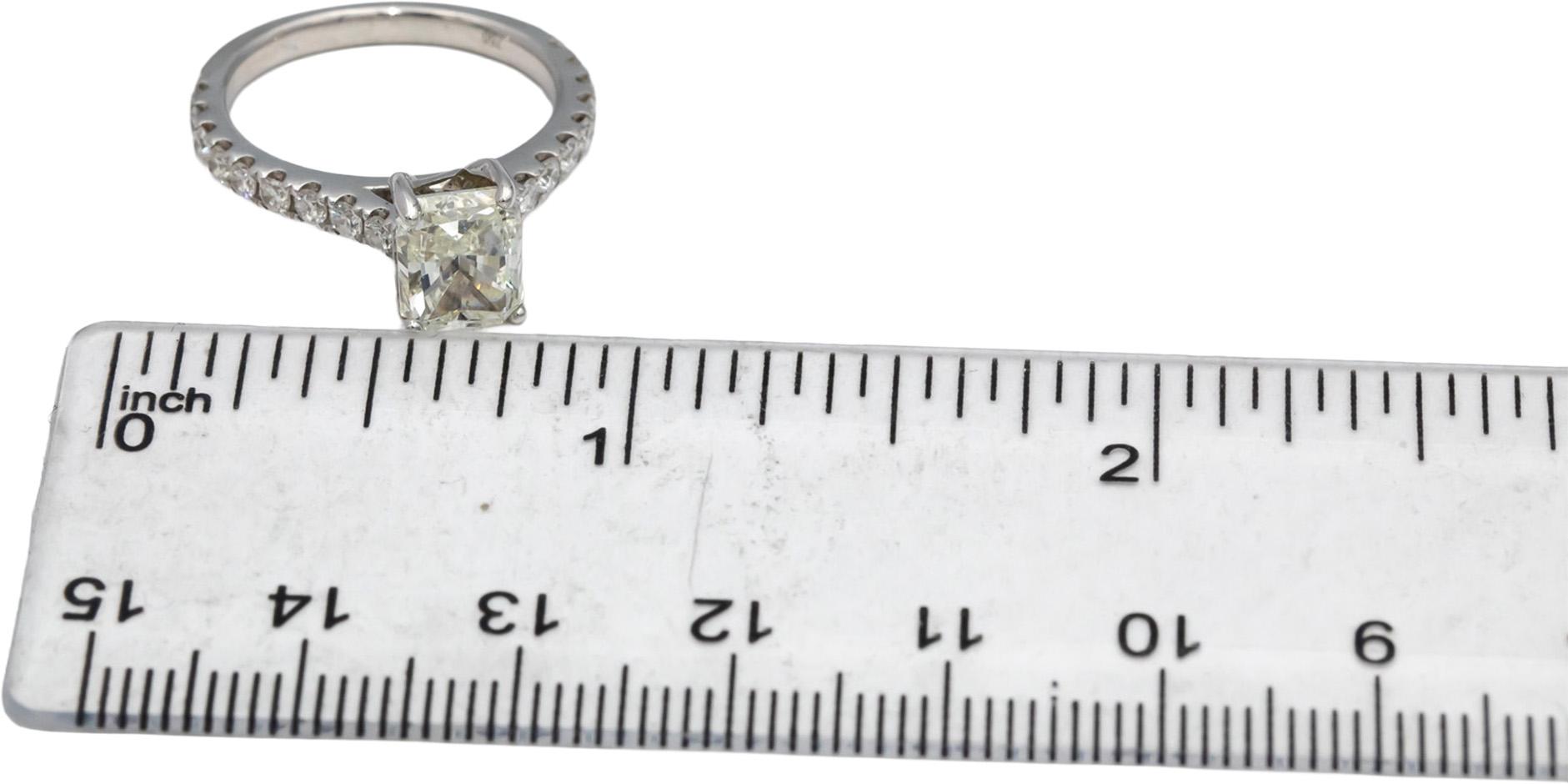 GIA Certified 18k White Gold Diamond Engagement Ring 2.54CT w/ 2.01CT Center