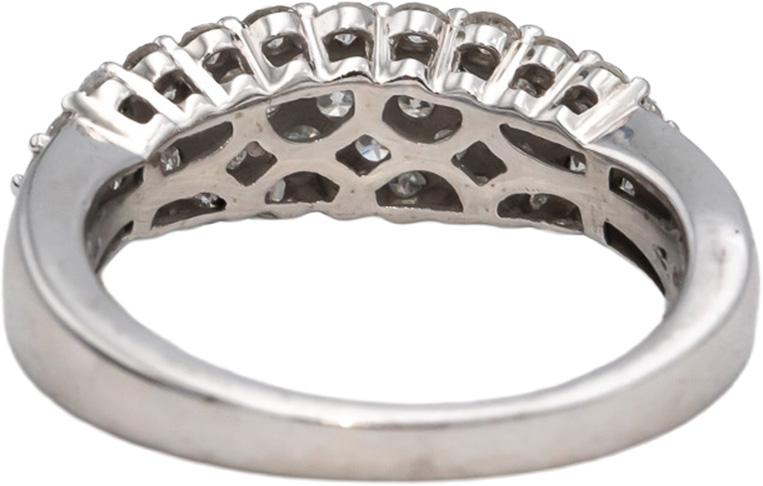 10k White Gold Round Diamond Cluster Band Ring 0.75CT Size 7