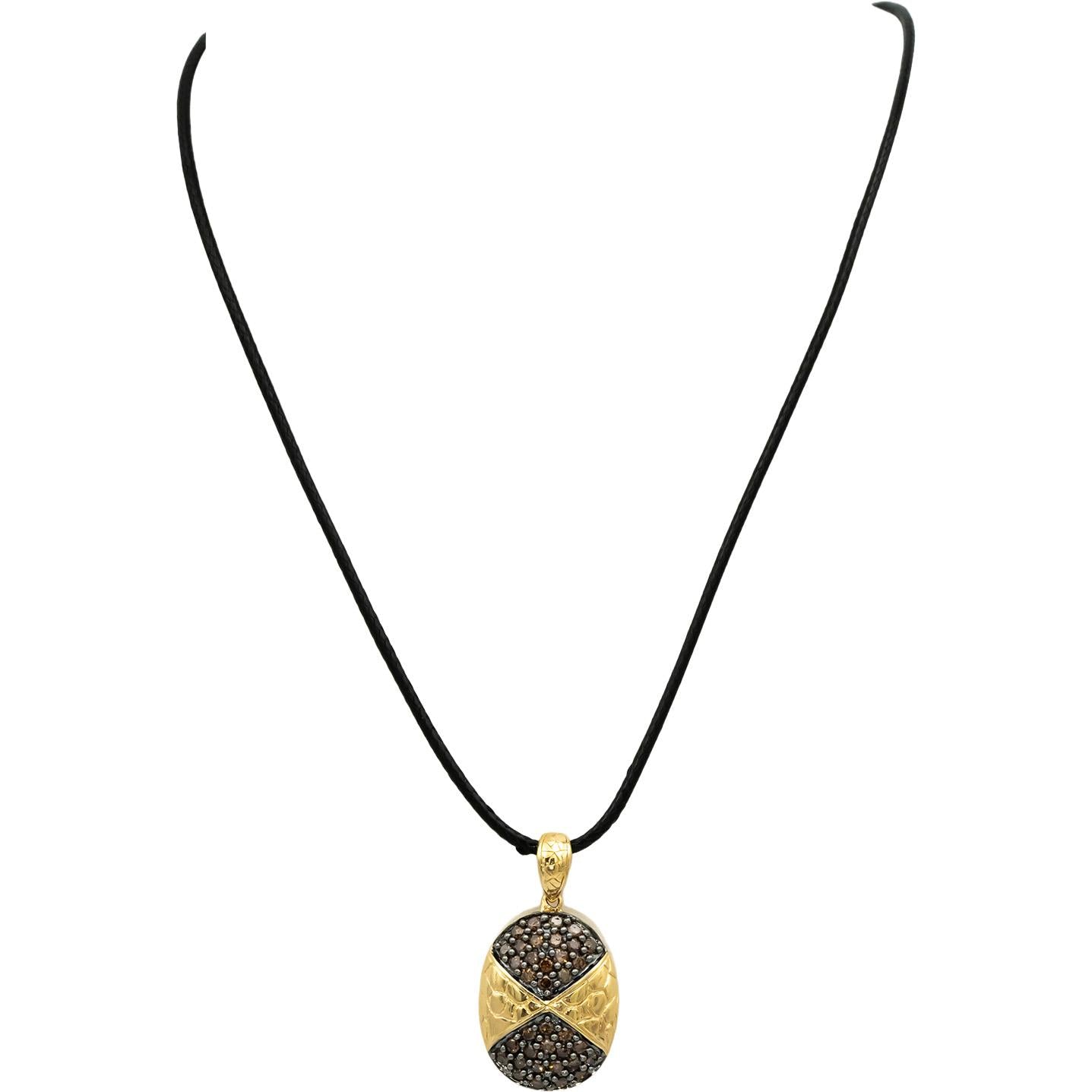 14k Yellow Gold Round Diamond Cluster Pendant Necklace 1.0CT