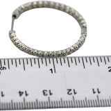 18k White Gold VS Round Diamond Inside Out Hoop Earrings 2.0CT