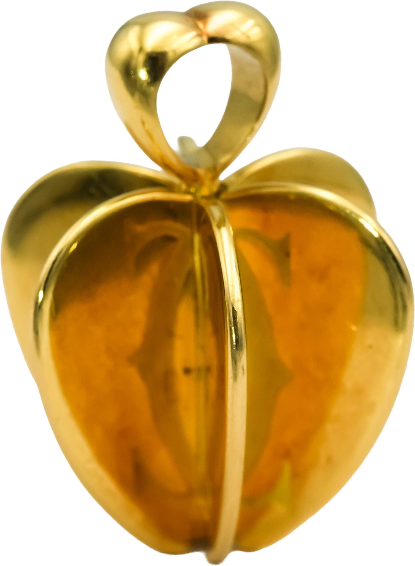 CARTIER 18k Yellow Gold Double C 3D Apple Pendant