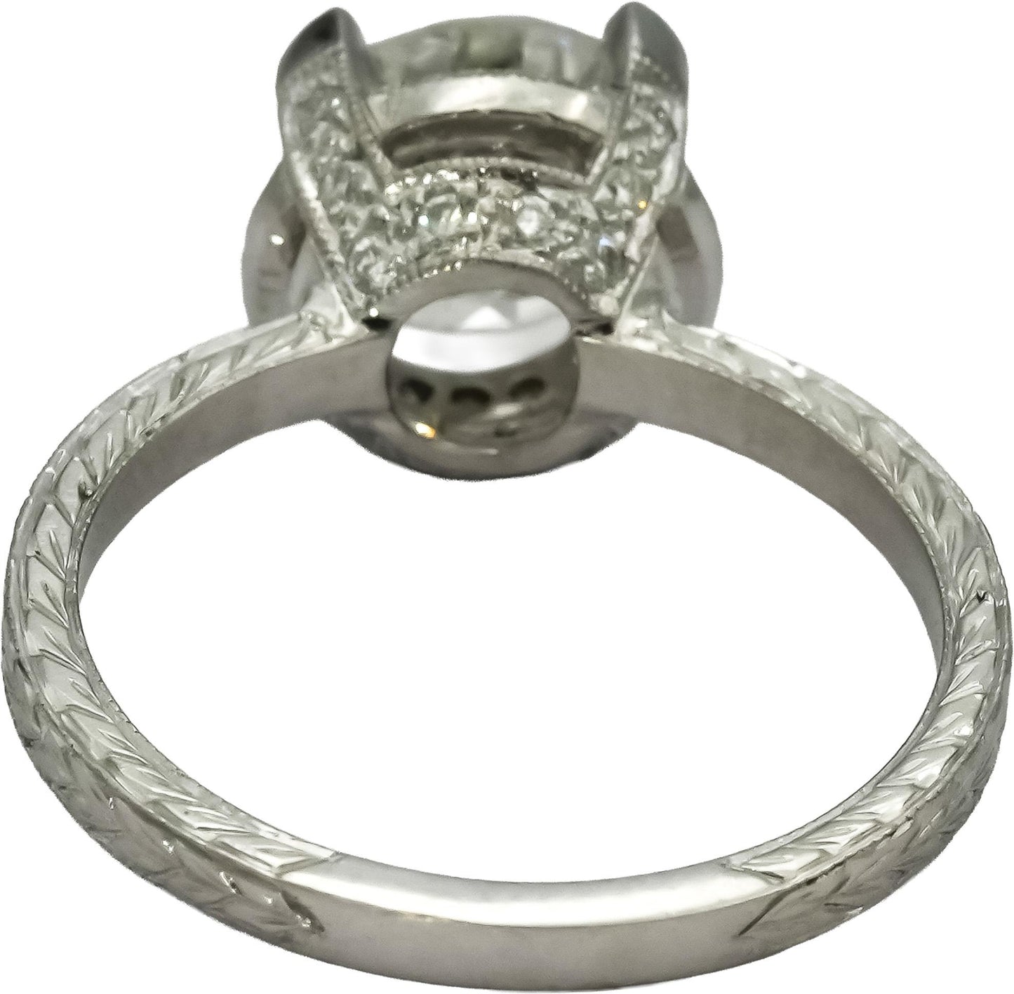 Platinum Round Diamond Engagement Ring 2.11CT w/ 1.86CT Center Size 6