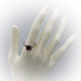 14k White Gold Round Diamond Cushion Tourmaline Cocktail Ring 2.02CT Size 7.25