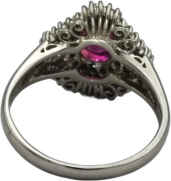 Platinum VS Diamond and Pink Sapphire Cocktail Ring 1.82CT Size 7